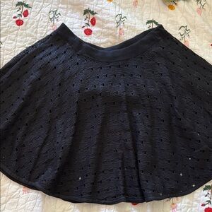 Black Knit Mini Skirt
